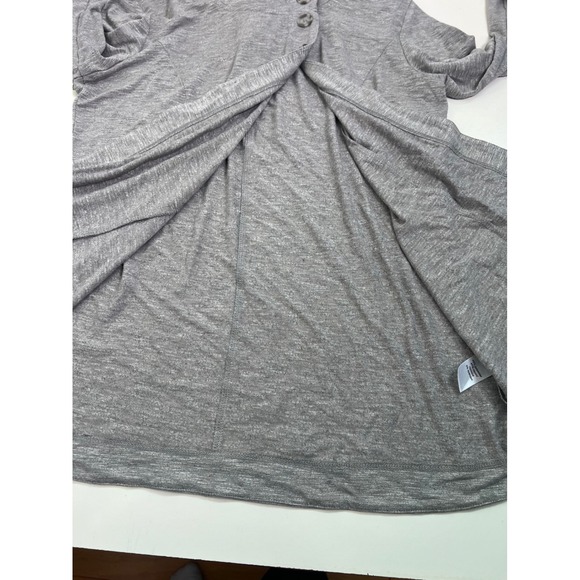 maurices Womens Gray Long Sleeve Asymmetrical Button Neck Top Size L - Picture 8 of 10